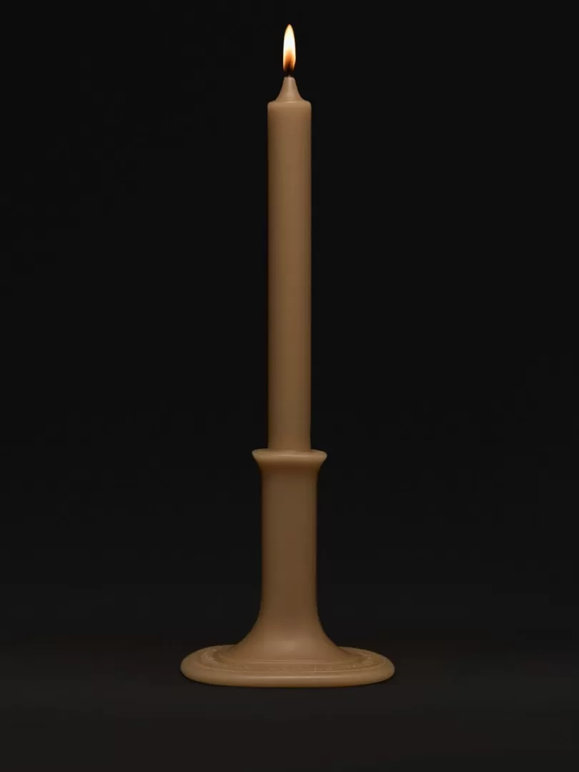 Diptyque Ambre (Amber) Taper candle with branded oval base- Taper Candles | See All