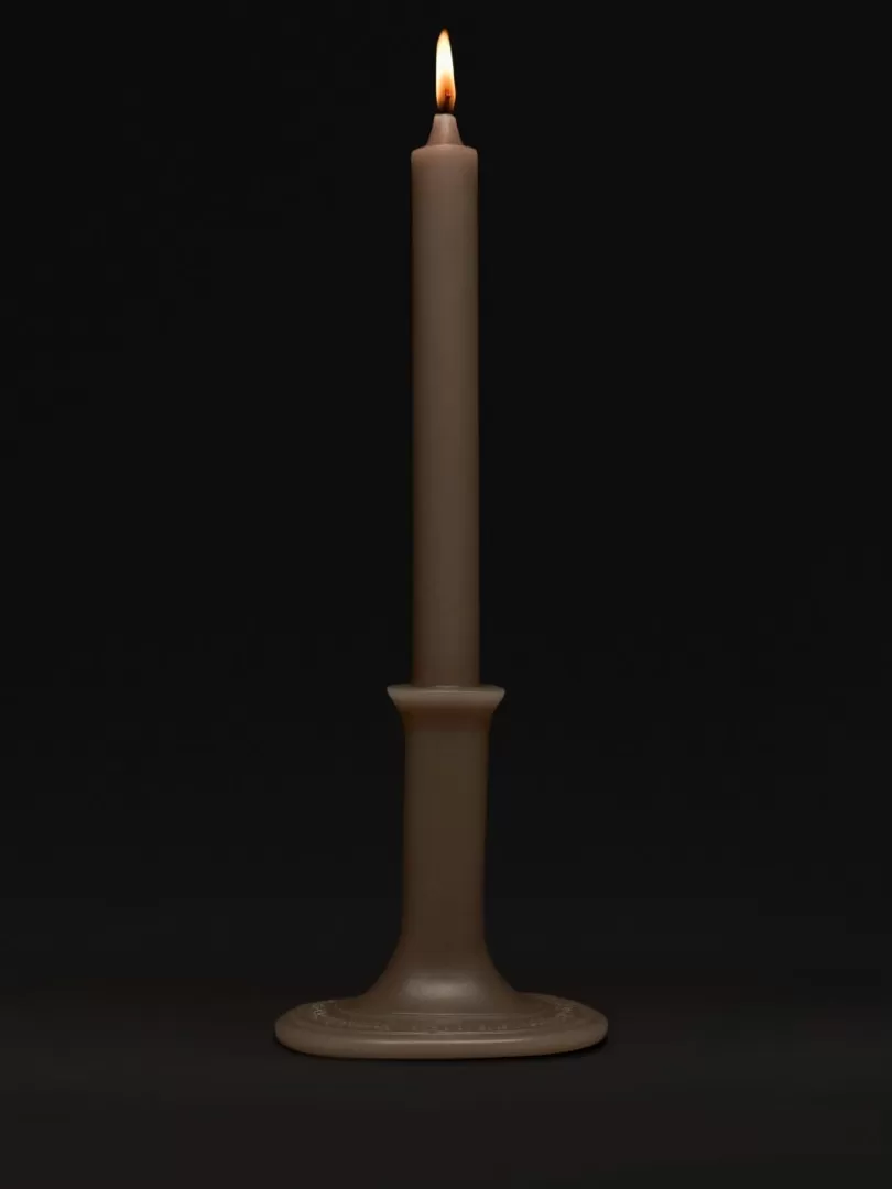 Diptyque Feu de Bois (Wood Fire) Taper candle with branded oval base- Taper Candles | See All